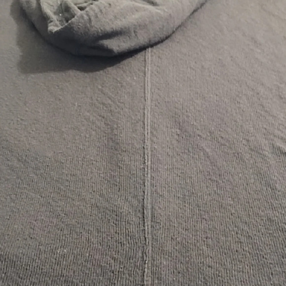 Casual Black Knit Zip Front Pocketed Long Cardigan Hoodie Raw Edged - Picture 3 of 13